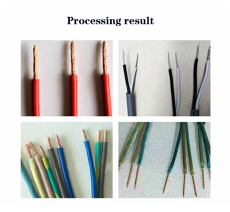  Semi-Automactic pneumatic electric Wire Stripping and Twisting Machine for processing result