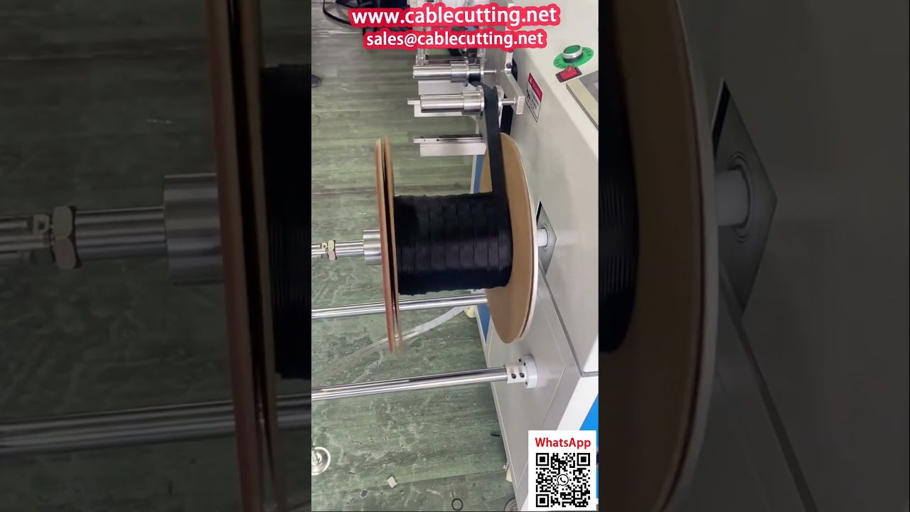 Flat Coil Spooling Machine with Hot Knife Cutter for 1-80mm Nylon Braided Sleeving