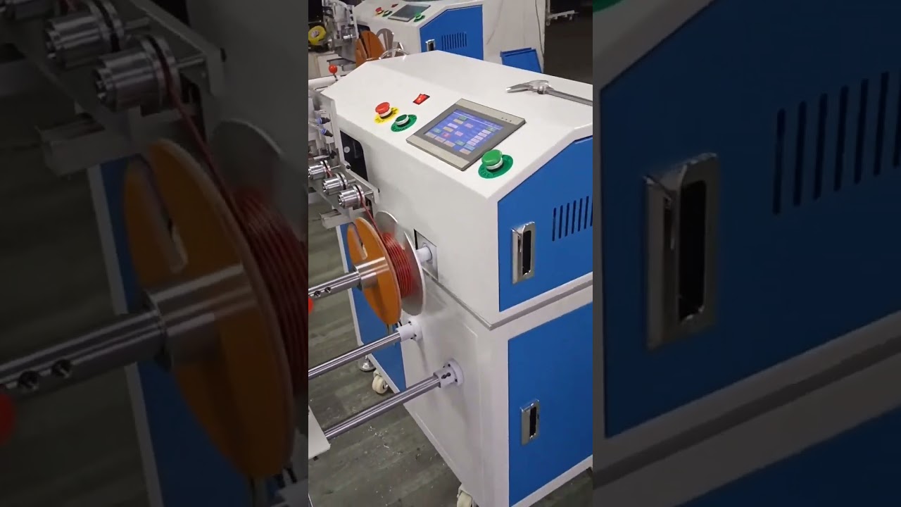 Automatic Meter Counting, Traversing, Cutting & Wire Coiling Machine for Red Black Twin Cables 1m