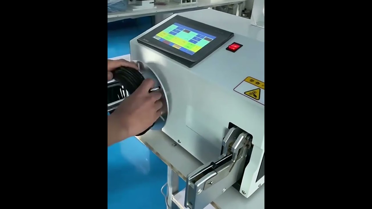 Automatic 2in1 Coil Wire Winding Binding Machine Touch ScreenButton USB Data Cable Power Cord Tie Wi